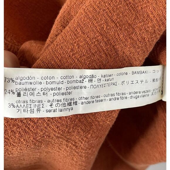 ZARA Trafaluc Collection Womens Deep Orange Cotton Popover Dress Tunic Medium M - Picture 7 of 8
